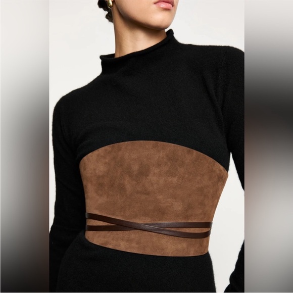 NWT Déhanche Brown Suede Undone Corset Belt - Picture 2 of 6